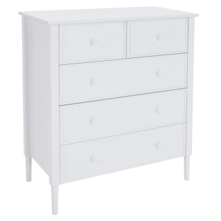 Komoda, 80cm, 5-zásuvková, biela, TEANA