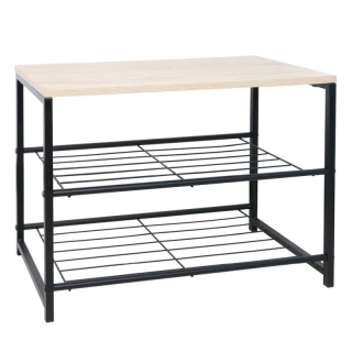 Botník, 60cm, 2-radový, čierny, prírodný, TADEO