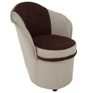 Kreslo s úložným priestorom, béžová a hnedá látka, PERSI