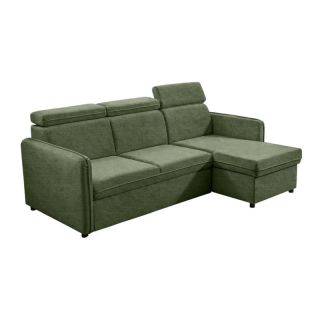 Rozkladacia sedacia súprava, zelená látka, ALECHANDRO B ROH