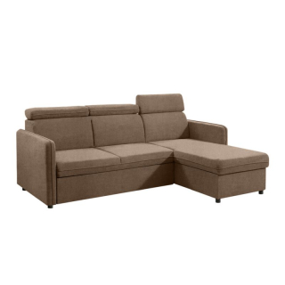 Rozkladacia sedacia súprava, sivohnedá Taupe látka, ALECHANDRO A ROH