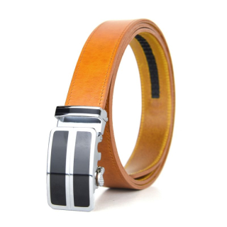 Kožený opasok s automatickou prackou BLACK DOUBLE Koňaková