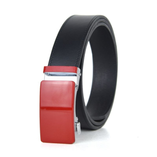 Kožený opasok s automatickou prackou RED Čierna