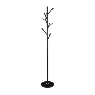 Vešiak, 173cm, čierny kov, mramor, EFRAN