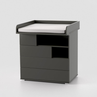 Komoda, 87cm, zásuvková, prebalovací pult, graphite, REA MINNIE