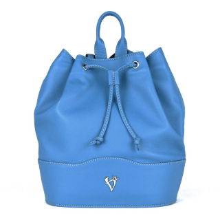 Kožený batoh z pravej kože v modrej farbe