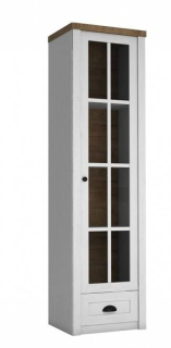 Vitrína, 50cm, sosna andersen, lefkas ciemny, PROVANCE W1S