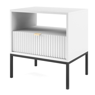 Nočný stolík, 54cm, biely, čierny, NOVA S54