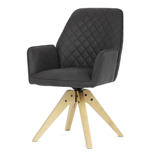 Jedálenská stolička, čierna, látka, HC-539 BK3