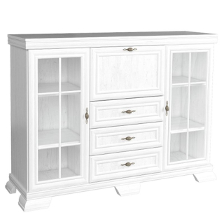 Vitrína, 158cm,  výklopná barová skrinka, sosna andersen, KORA KK6 NEW