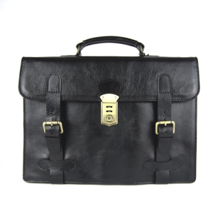 Vintage kožená aktovka č.8375 v čiernej farbe