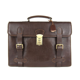 Vintage kožená aktovka č.8375 v tmavo hnedej farbe