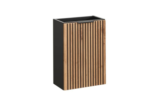 Skrinka pod umývadlo, 40cm, čierna, dub wotan, XILO BLACK WOTAN 82-40-D-1D