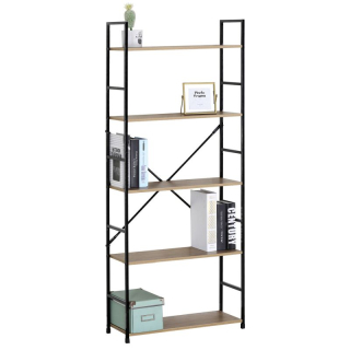 Regál, 59cm, kov, MDF, dub, GD-225 OAK