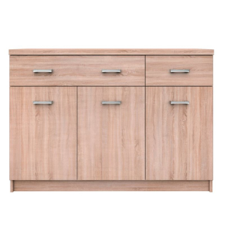 Komoda, 120cm, kombinovaná, dub sonoma, TOPTY TYP 23 3D2S