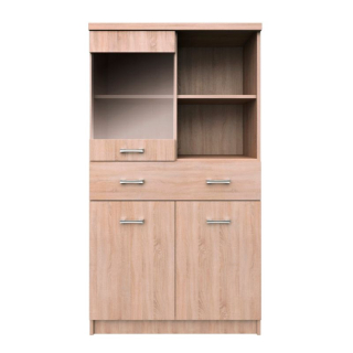 Vitrína, 80cm, dub sonoma, TOPTY TYP 34 2D1W1S
