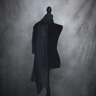 Hodvábny šál ČIERNY 180 x 110cm