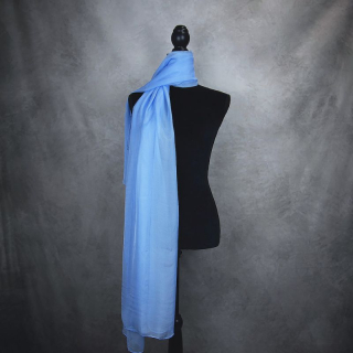 Hodvábny šál SVETLO MODRÝ 180 x 110cm, Made in SLOVAKIA