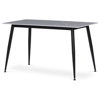 Jedálenský stôl 130x70cm, keramika, kov, sivý, HT-403M GREY