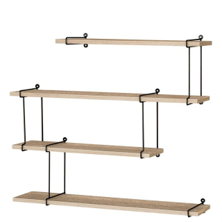 Polička, 80cm, kov, MDF, dub, P-065 OAK