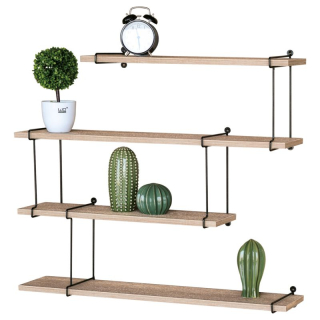 Polička, 80cm, kov, MDF, dub, P-065 OAK