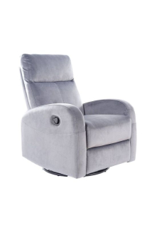 Relaxačné, otočné kreslo, tmavo sivá látka, OLIMP VELVET