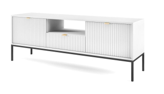 Televízny stolík, 154cm, biely, čierny, NOVA RTV 154