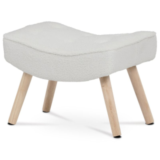 Podnožka, 52cm, biela látka bouclé, AK-309P WT2