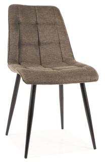 Jedálenská stolička, olivová látka, nohy kov čierny, Signal, CHIC BREGO