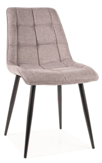 Jedálenská stolička, sivá látka, nohy kov čierny, Signal, CHIC BREGO