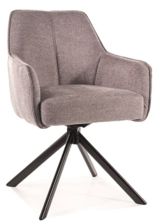 Jedálenská stolička, sivá látka, nohy kov čierny, Signal, NOTTI BREGO