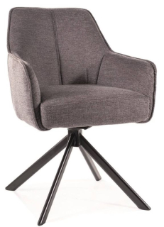 Jedálenská stolička, tmavo sivá látka, nohy kov čierny, Signal, NOTTI BREGO