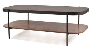 Konferenčný stolík, 120x58cm, orech, čierny mat, Signal, PRIMA A