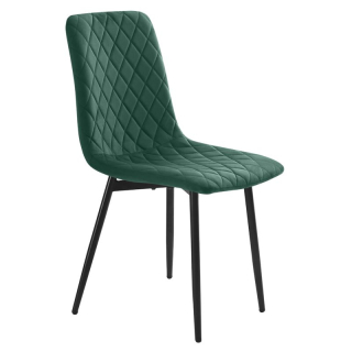 Jedálenská stolička, smaragdová Velvet látka, nohy kov čierny, DAMIA TYP 2