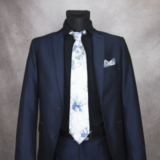 Hodvábna kravata + vreckovka LIMITED_27, Slovenská výroba