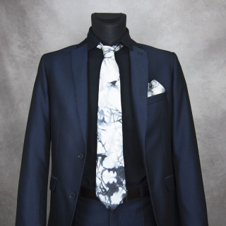 Hodvábna kravata + vreckovka LIMITED_29, Slovenská výroba