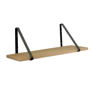 Polica, 60cm, dub, čierna, SAGIRA