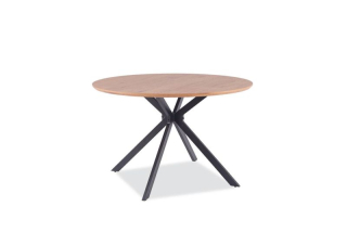 Jedálenský stôl, okrúhly 120cm, MDF, dub, čierny, Signal, ASTER
