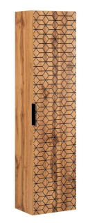 Vysoká skrinka, 35cm, dub wotan, čierna, DIAMOND 80-01-D-1D