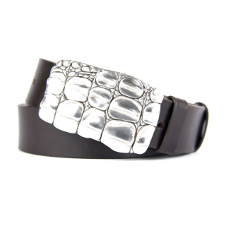 Kožený opasok ARMOR, šírka 4cm, Slovenská výroba - Tmavo hnedá