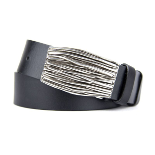 Kožený opasok STEM, šírka 4cm, Slovenská výroba - Čierna