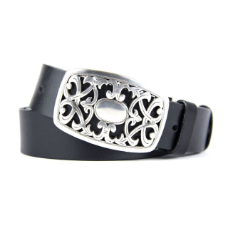 Kožený opasok YARD, šírka 4cm, Slovenská výroba - Čierna