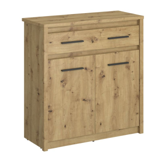 Komoda, 86cm, kombinovaná, dub artisan, AIRON 2D1S