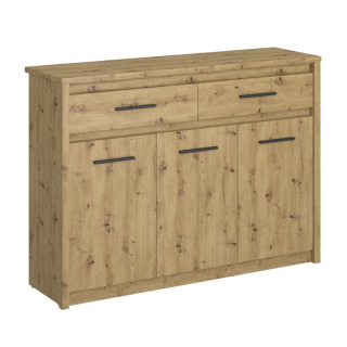 Komoda, 125cm, kombinovaná, dub artisan, AIRON 3D2S