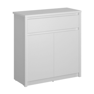 Komoda, 86cm, kombinovaná, biela, ERODIN 2D1S