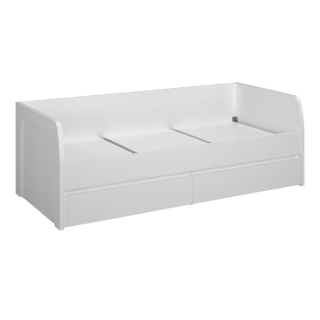 Posteľ, 90x200, s roštom, biela, ERODIN 2S