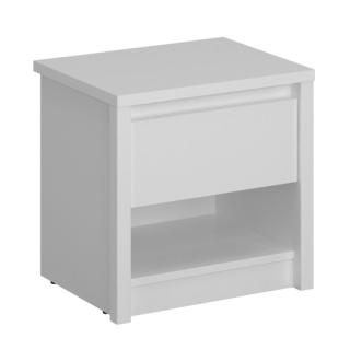 Nočný stolík, 46cm, biela, ERODIN 1S