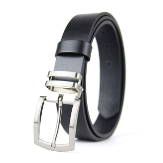 Kožený opasok DUAL, šírka 3.3cm, Slovenská výroba - Čierna