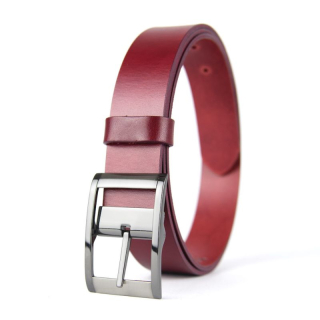 Kožený opasok FREEDOM, šírka 3.3cm, Slovenská výroba - Bordová