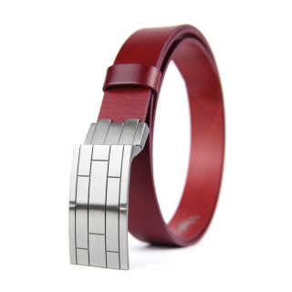 Kožený opasok WALL, šírka 3.3cm, Slovenská výroba - Bordová